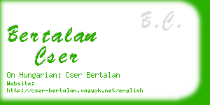 bertalan cser business card